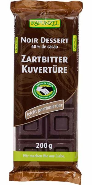 Zartbitter-Kuvertüre 200g-Tafel