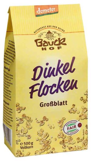 Großblatt-Dinkelflocken (Demeter) 500g-Packung