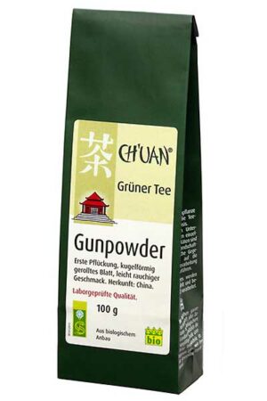 Grüner Tee Gunpowder 100g-Packung