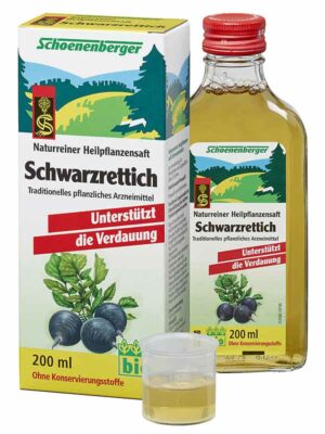 Schwarzrettich-Saft 200ml-Flasche