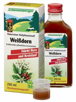 Heilpflanzensaft Weißdorn 200ml-Flasche