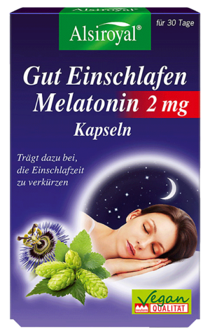 Gut Einschlafen Melatonin Kapseln 2 mg von Alsiroyal