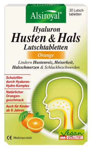 Husten & Hals Lutschtabletten mit Orangengeschmack von Alsiroyal