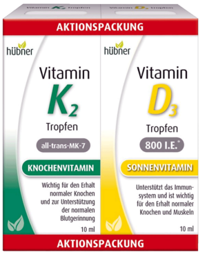 Vitamine K2 und D3 Aktionspackung von Hübner