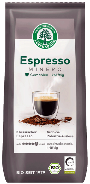 Bio-Kaffee Espresso Minero, gemahlen, von Lebensbaum